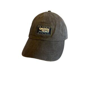 Up North Michigan Gray Embroidered Sunset Patch Hat Cap Adjustable